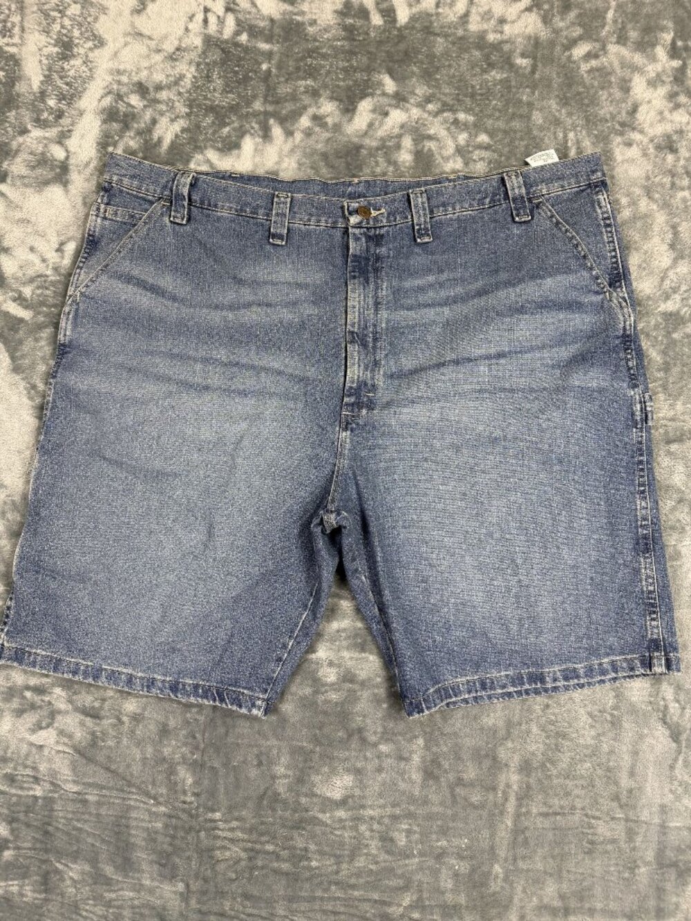 Wrangler Mens Blue Denim Carpenter Jean Shorts Size 48 With Utility Pockets
